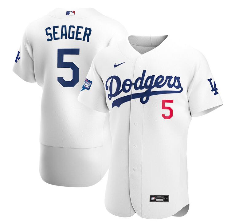 Men Los Angeles Dodgers Corey Seager Nike White 2020 World Series Champions Home Authentic Player MLB Jersey